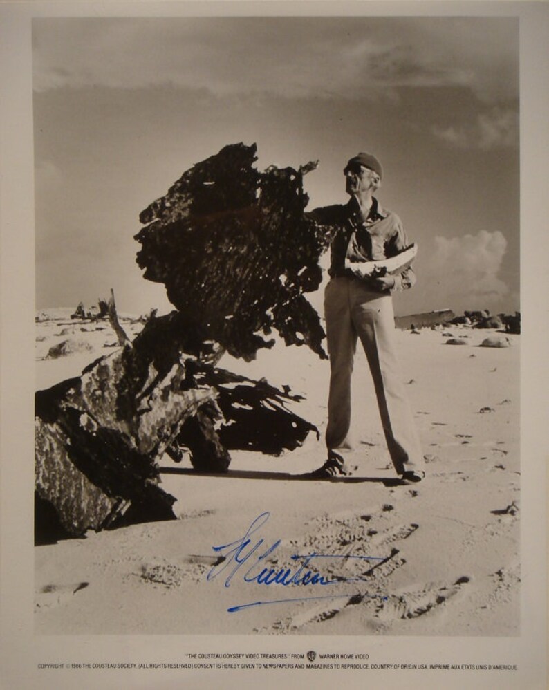 JACQUES COUSTEAU SIGNED Autographed Photo Poster painting The Silent World Academie Francaise wcoa