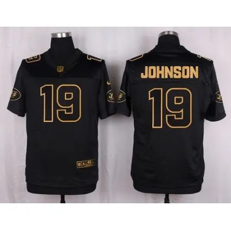 Jets #19 Keyshawn Johnson Black Men's Stitched NFL Elite Pro Line Gold Collection Jersey