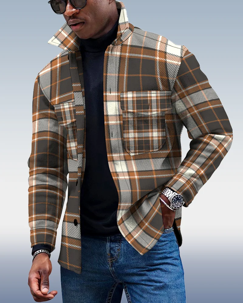 Men's Casual Geometric Pattern Jacket 018