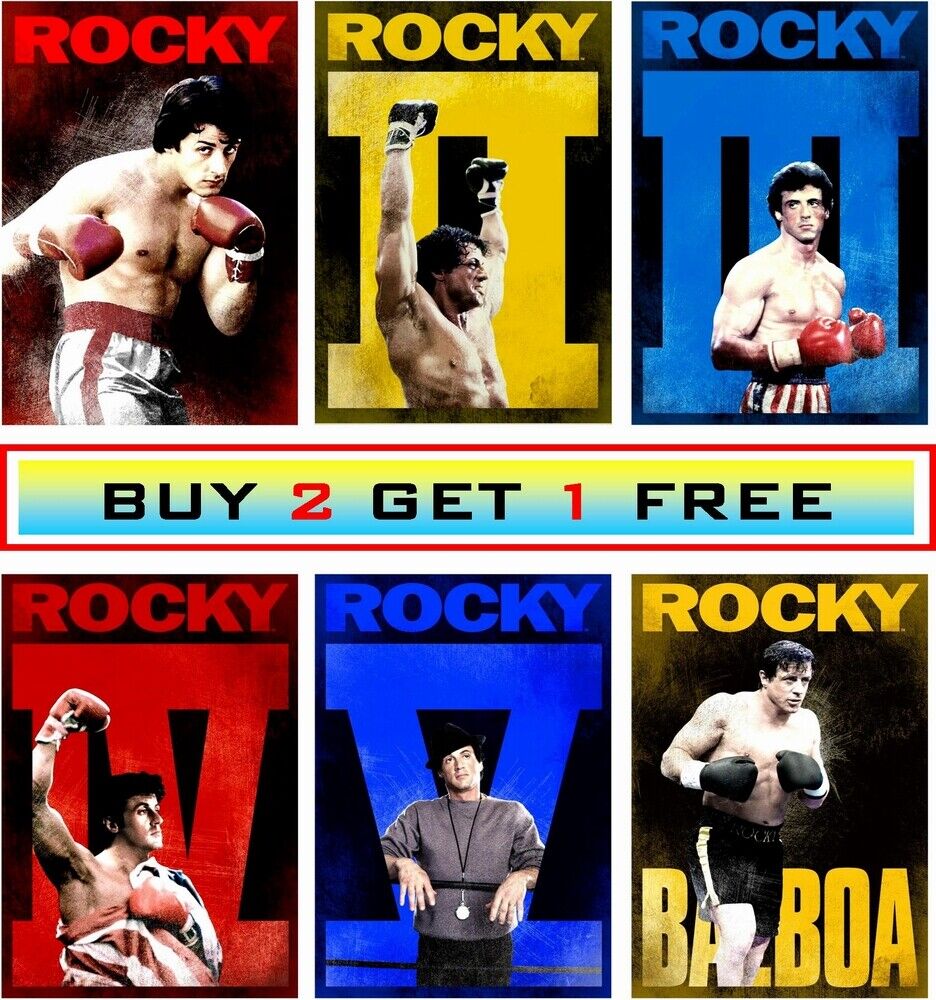 ROCKY - BALBOA - BOXING SET - HIGH QUALITY Photo Poster painting POSTER - GLOSS PRINTS