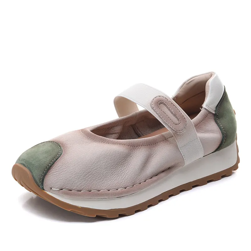Yyvonne Layer Of Cowhilla Retro Color Mary Treasure Shoes Women 2025 Spring And Summer New Word With Flat Bottoms With Shallow Single Shoes