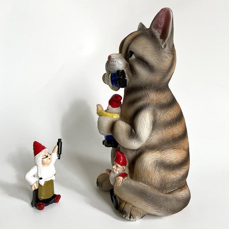 Cat Eating Gnomes Statue - 😻 Mother's Day Sale 50%OFF