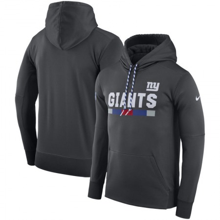 Men's New York Giants  Charcoal Sideline Team Name Performance Pullover Hoodie