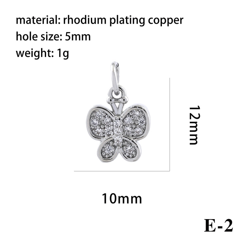 Elegant Minimalist Bee Dragonfly Butterfly Copper Plating Inlay Zircon 18k Gold Plated Charms