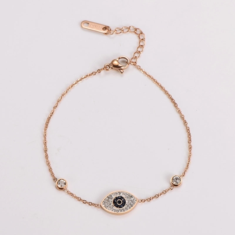 Casual Minimalist Eye 304 Stainless Steel Zircon Bracelets In Bulk