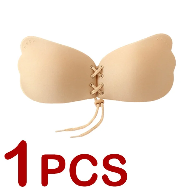 1/2 Pair Strapless Invisible Sticky Bra Underwear Sexy Seamless Push Up Silicone Bras For Women Sexy Lingerie Backless Bralette