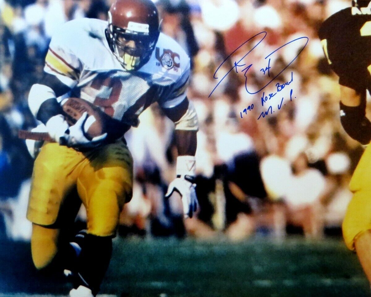 Ricky Ervins Signed Autographed 16X20 Photo Poster painting USC 1990 Rose Bowl MVP