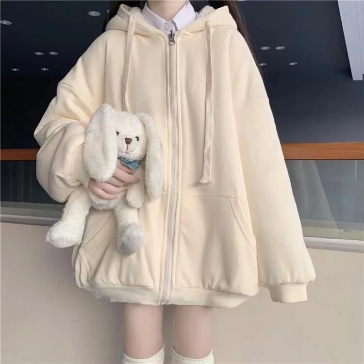 Tiedye plush jacket women's high-end autumn new hip-hop trend plus velvet thick cashmere top trend ins explosion style jacket