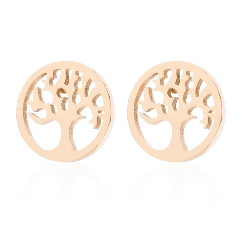 1 Pair Fashion Geometric Plating 304 Stainless Steel 18K Gold Plated Ear Studs