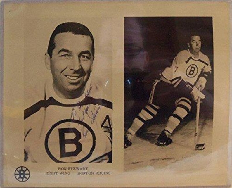 Ron Stewart (d. 2012) Signed Autographed Vintage Glossy 'To Freddie' 8x10 Photo Poster painting (Boston Bruins) - COA Matching Holograms