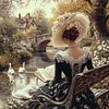 (4-Pack)Retro Girl-Full Round Diamond Painting 30*30CM