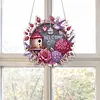 Hummingbird Welcome 5D DIY Diamond Painting Dots Pendant with Crystal Special Shape Rhinestone Diamond Art Window Hanging Ornament Single-Sided Drill 7.76x7.68inch for Home Garden Wall Door Decor