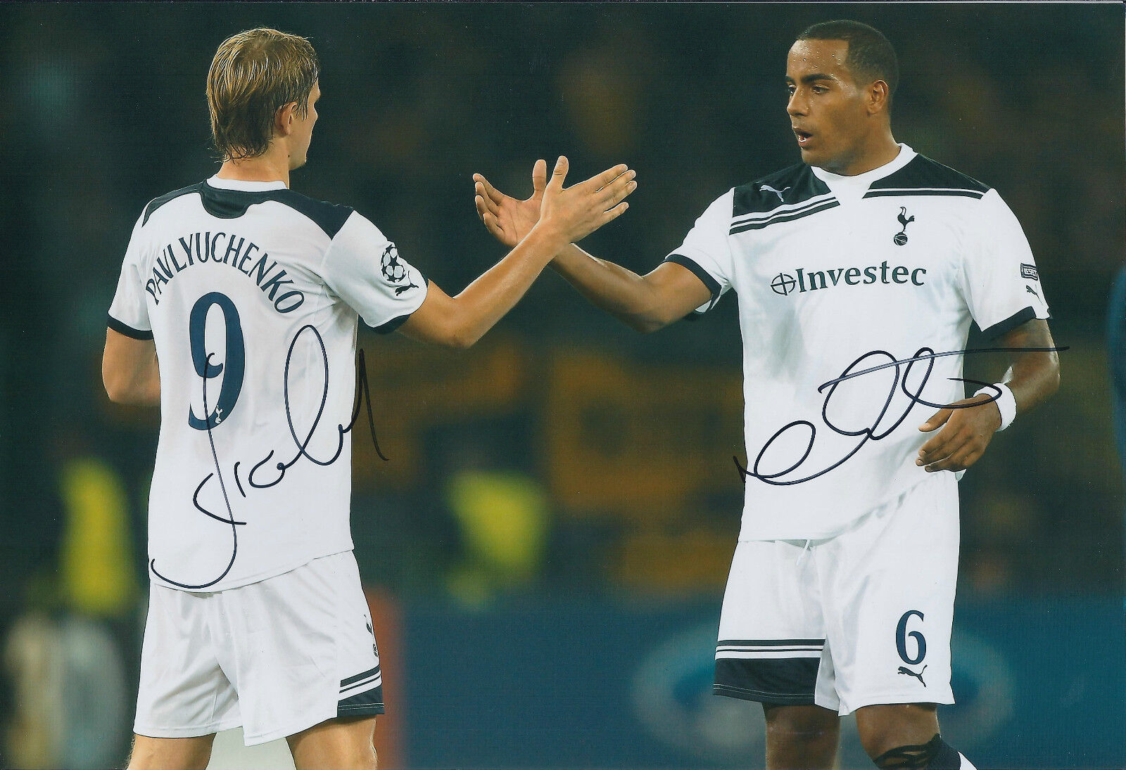 Roman PAVLYUCHENKO Tom HUDDLESTONE Double Signed Autograph 12x8 Photo Poster painting AFTAL COA