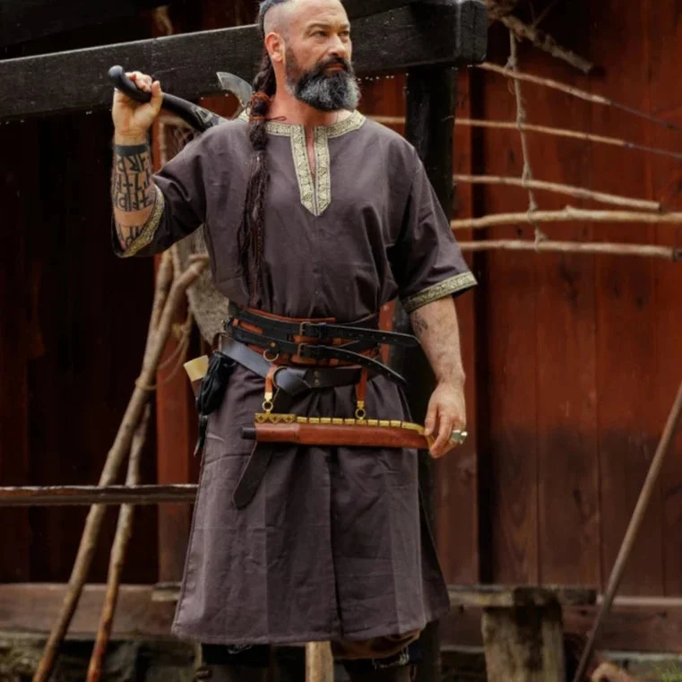 Men's Viking Embroidered Robe Top-inspireuse