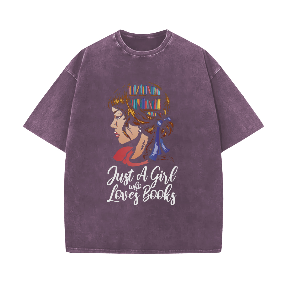 Just A Girl Who Loves Books Washed T-Shirt