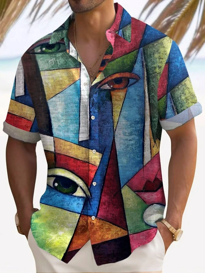 Fashion Vacation Abstract Men'S Face Shirt