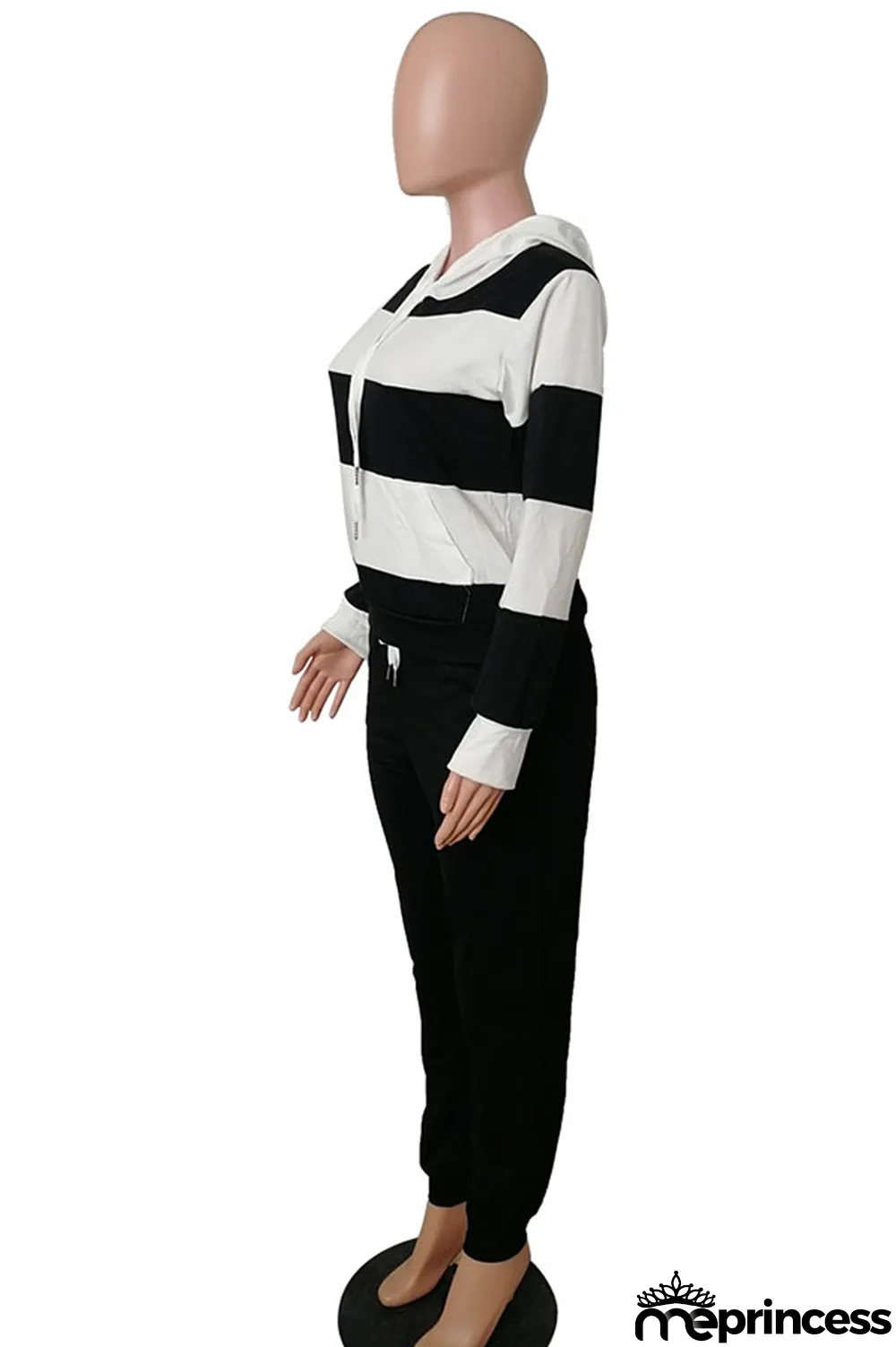 Red Polyester OL Striped Patchwork Print pencil Long Sleeve Two Pieces