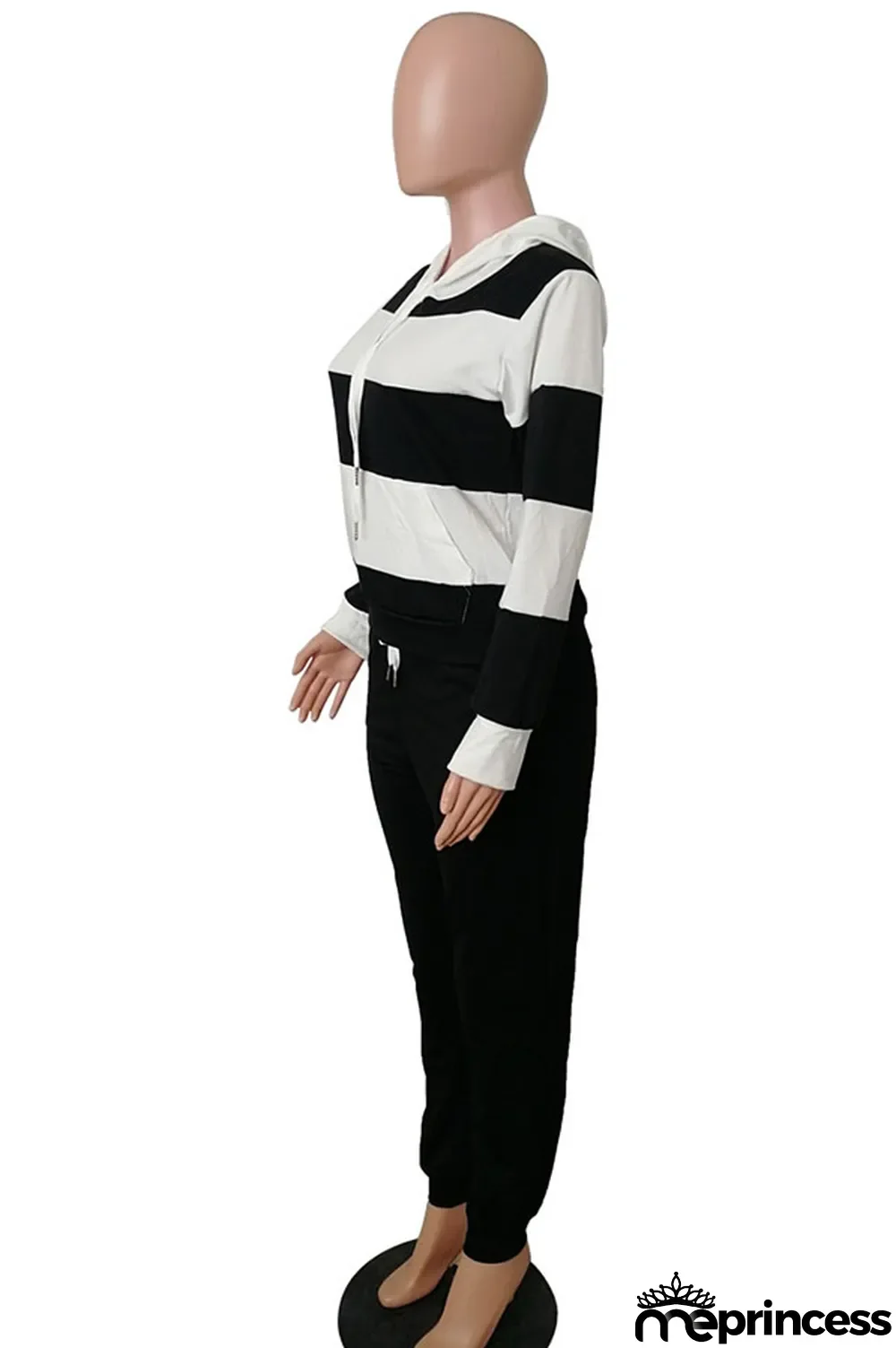 Red Polyester OL Striped Patchwork Print pencil Long Sleeve Two Pieces