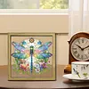Dragonfly DIY Special Shape Double sided Print Clear Diamond Art Kit Wooden Framed Diamond Painting Kit(21.5x21.5cm)