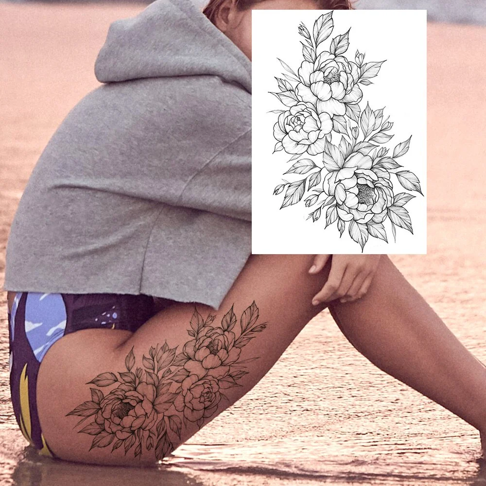 Sdrawing Henna Flower Temporary Tattoos For Women Fashion Body Art Tatoos Realistic Fake Jewelry Mandala Dreamcatcher Tattoos Sexy