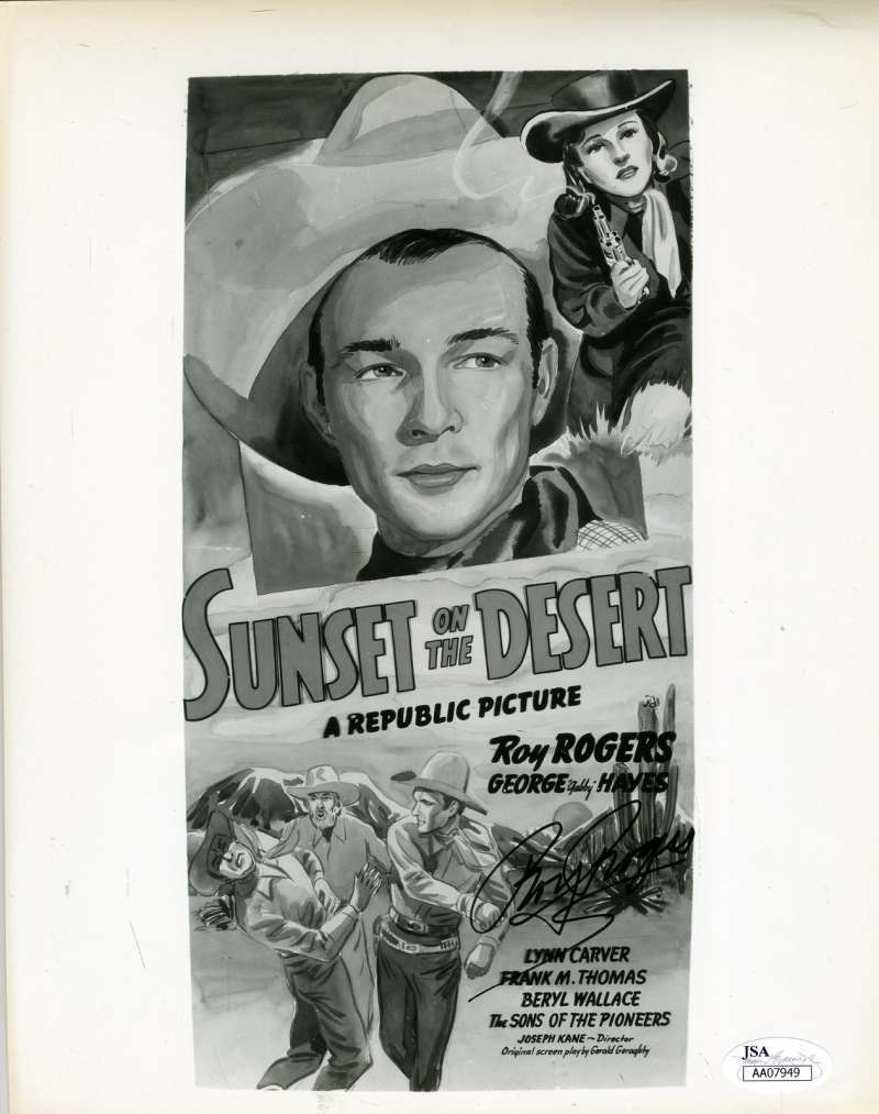 Roy Rogers Jsa Coa Autograph 8x10 Photo Poster painting Hand Signed Sunset On The Desert