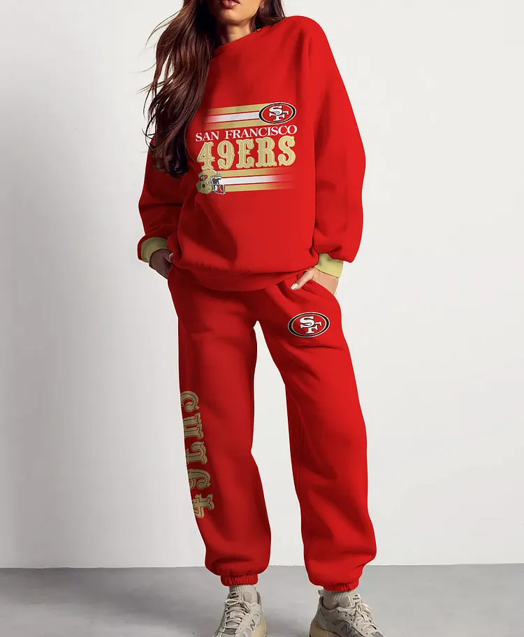 San Francisco 49ers 3D sweatsuit and sweatpants 2 piece outfits