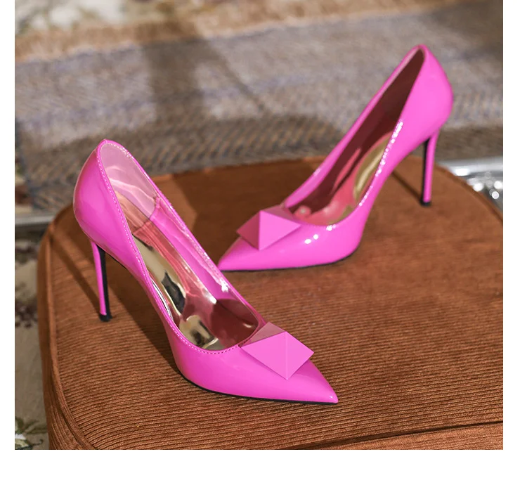 New Pointed Toe Stiletto Heel Rivet High Heels For Women-PABIUYOU- Women's Fashion Leader
