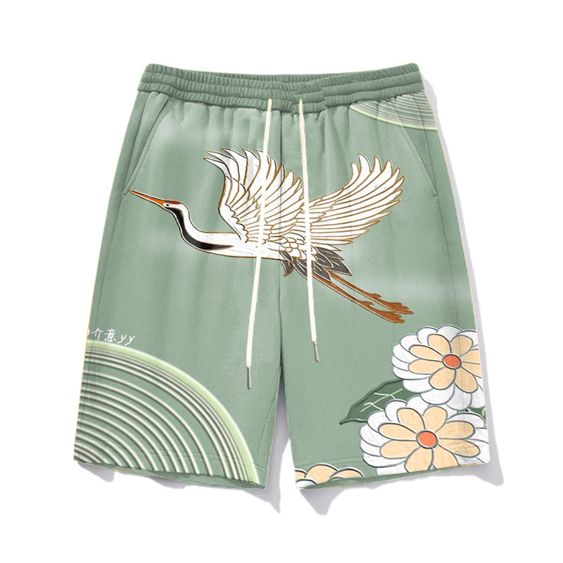 Men's Flying Crane Personalized Print Shorts