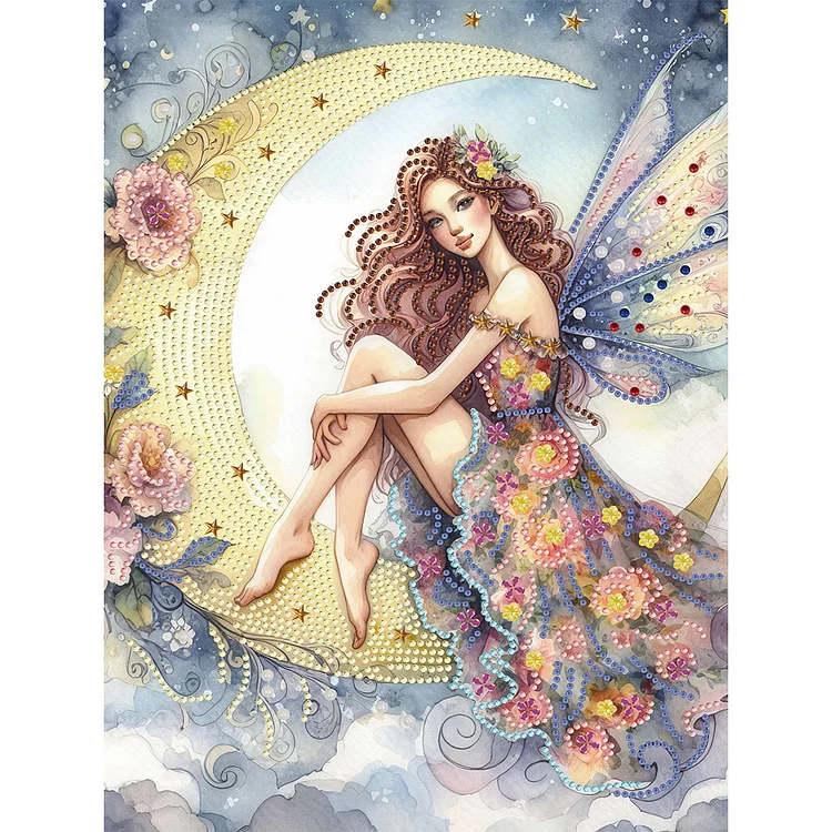 Partial Special-shaped Diamond Painting - Moon Fairy 30*40CM