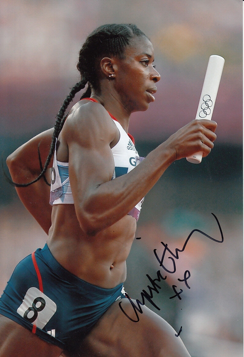 Christine Ohuruogu Hand Signed 12x8 Photo Poster painting London Olympics 2012 5.