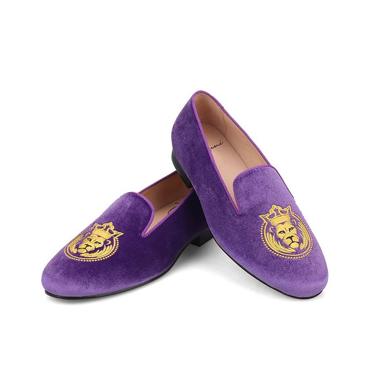 Onofrio Velvet Embroidery Loafers