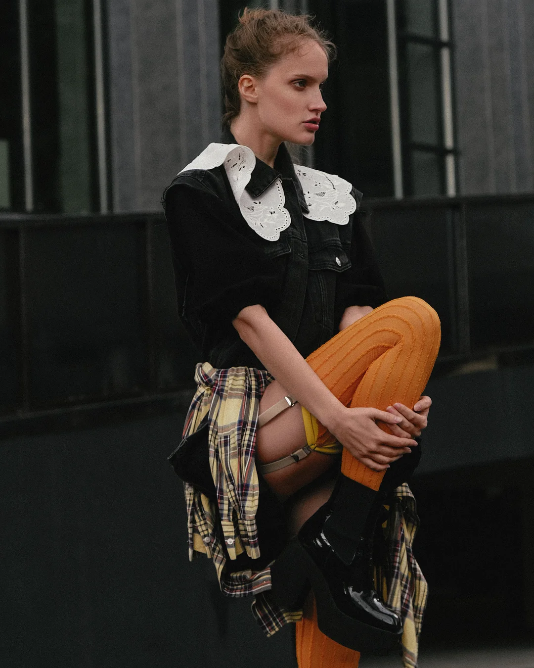 Seamed Citrus Tea Stockings