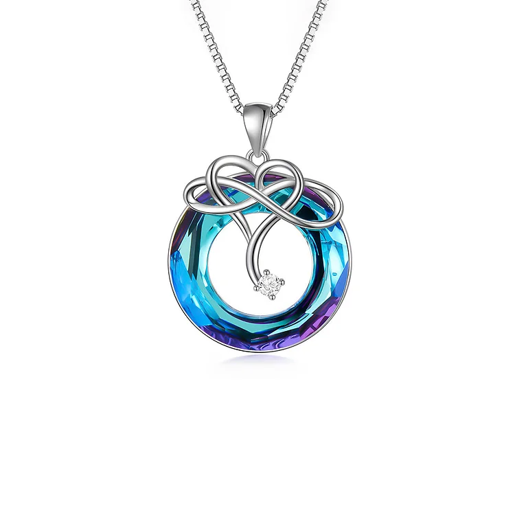 For Love - S925 The Day I Met You My Life Changed I Love You Until Infinity Runs Out Infinity Crystal Necklace