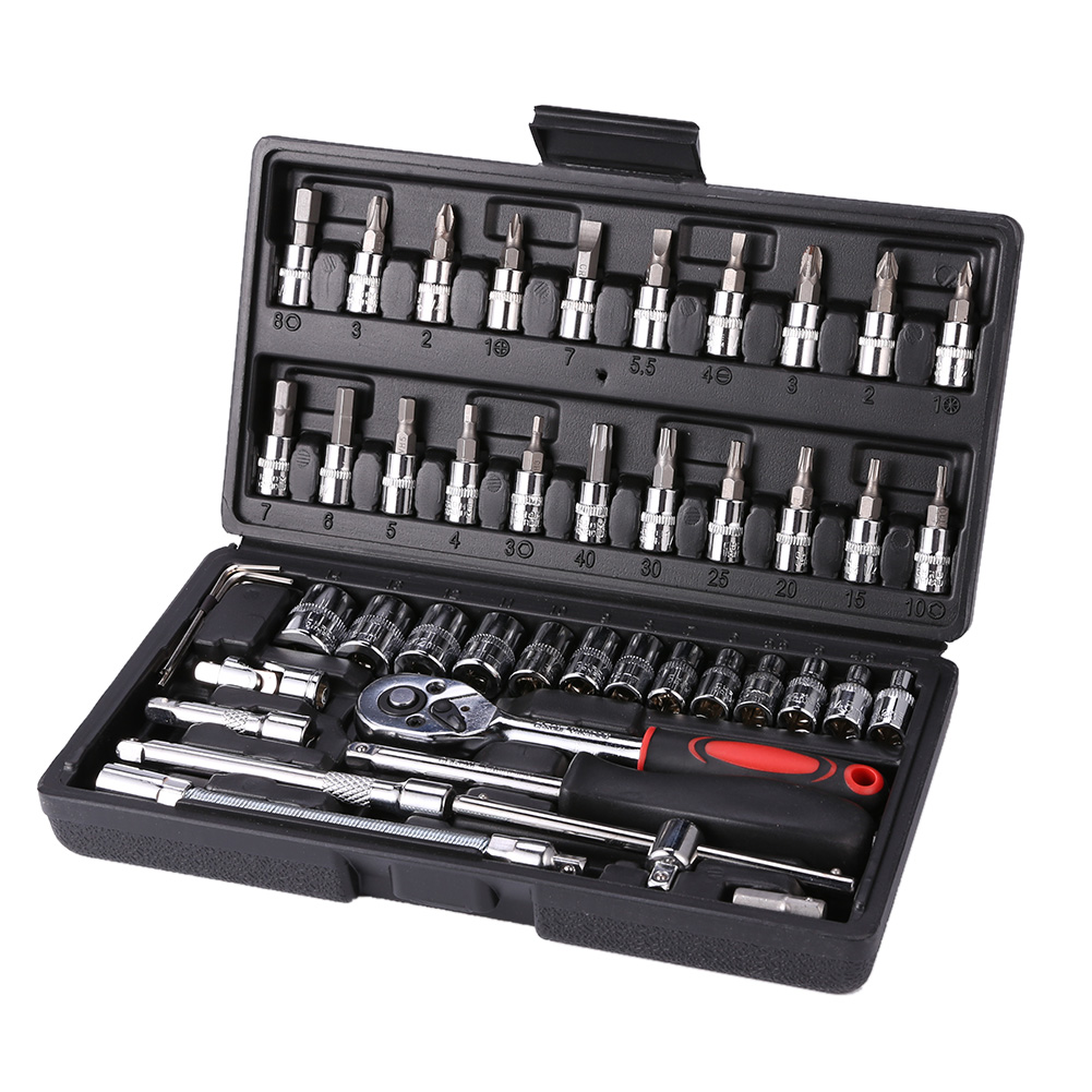 

46pcs Socket Wrench Set Ratchet Spanner Multi-functional Car Repair Tool, 501 Original