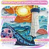 Lighthouse and Whale Special Shaped 5D DIY Partial Drill Diamond Painting Kits for Adults Beginners Home Decor Diamonds Dots Gem Art Kits Diamond Art Kit 11.81 X11.81inch