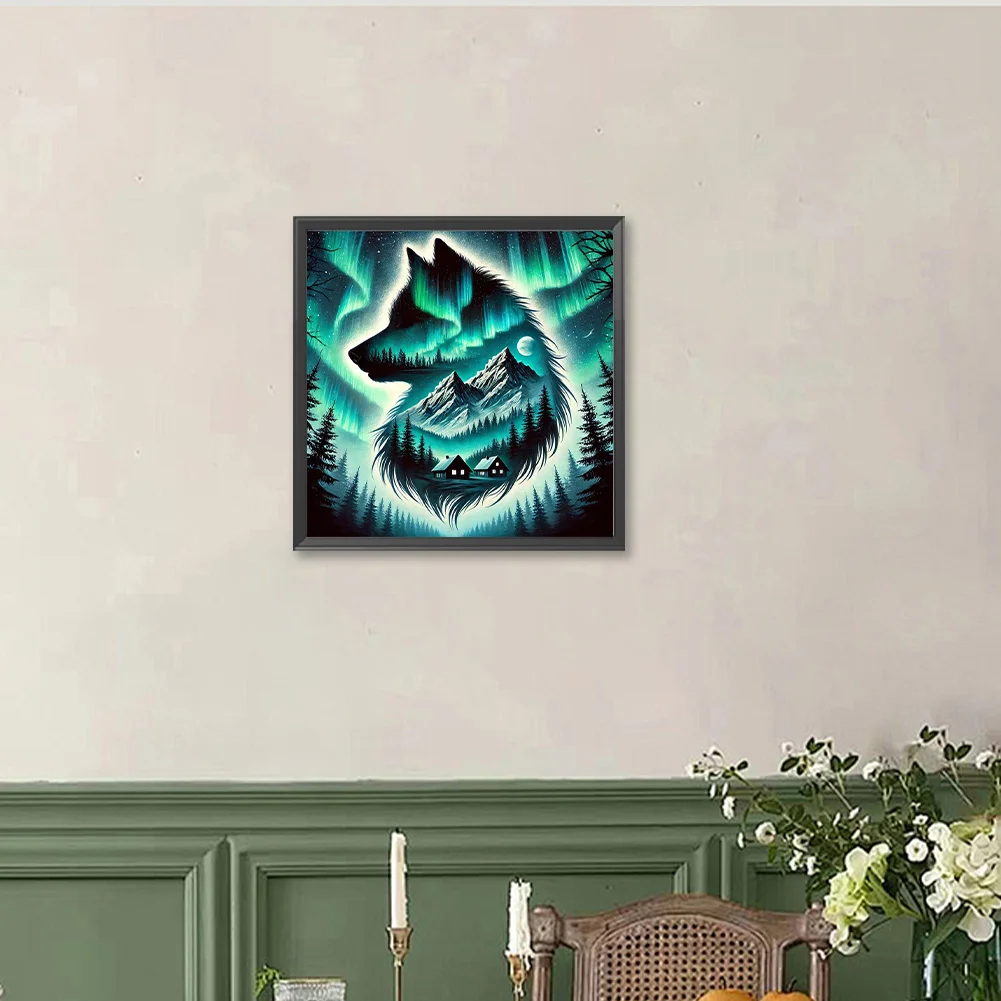 Diamond Painting - Full Round Drill - Aurora Wolf(Canvas|40*40cm)
