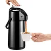 PARACITY Upgraded Airpot Coffee Carafe with Double Pump, Stainless Steel Drink Dispenser for Hot/Cold Beverage with Lazy Susan Base, Coffee Termos Para Cafe for Hot Cocoa for Parties
