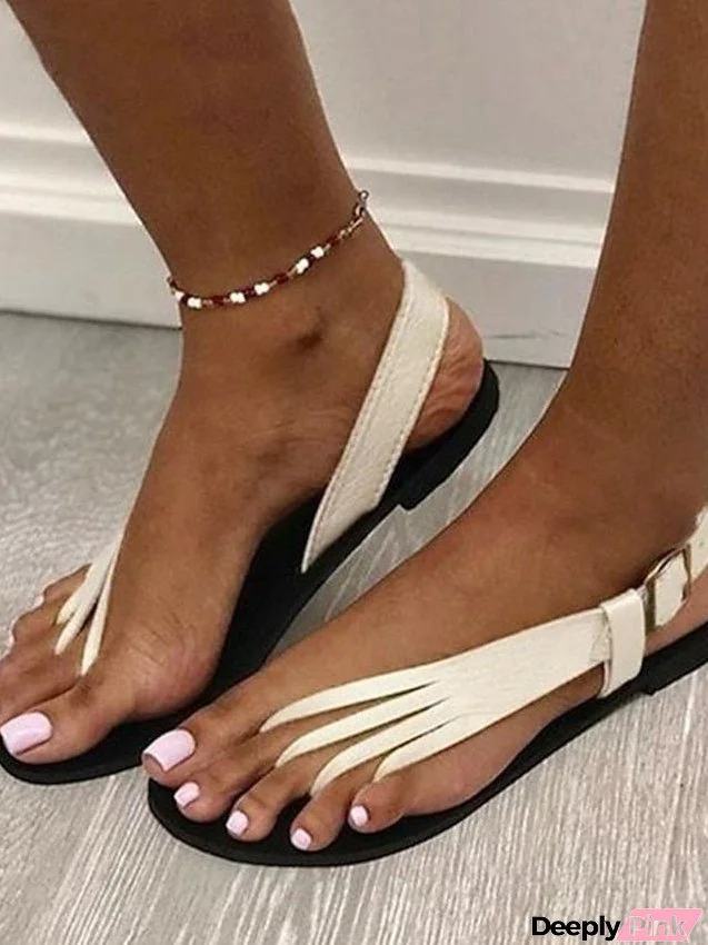Women's Sandals Flat Sandals Gladiator Sandals Roman Sandals Daily Beach Flat Sandals Summer Flat Heel Round Toe