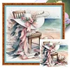 Beach Chair Flower Hat-11CT Stamped Cross Stitch 40*40cm/15.75*15.75in