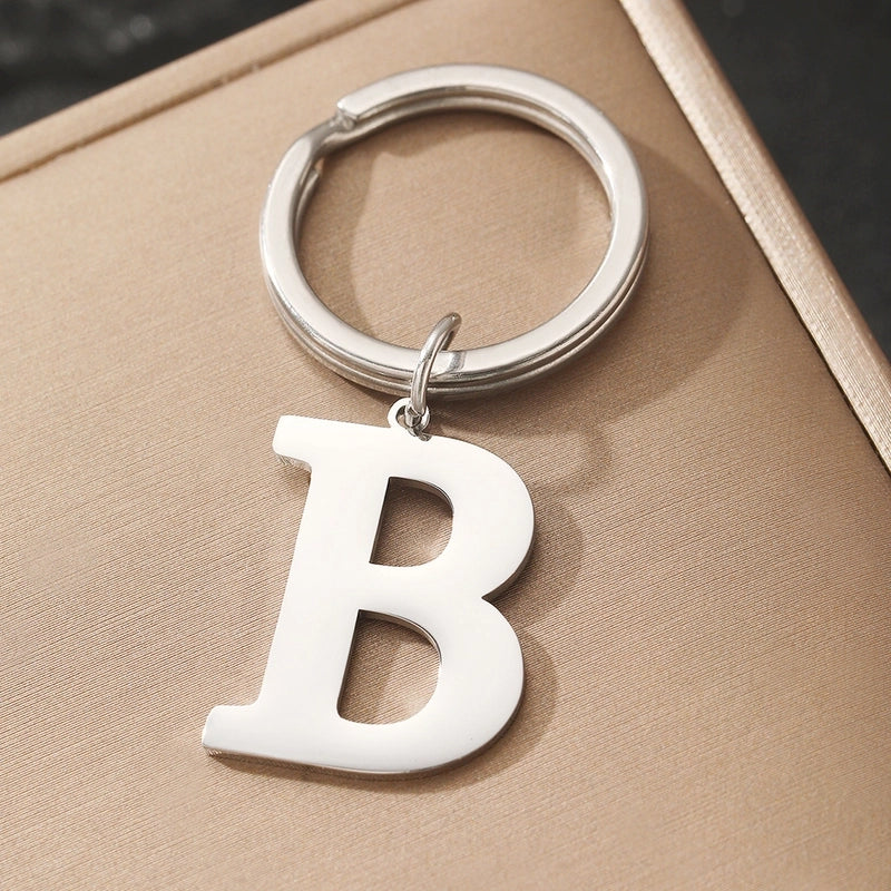 Basic Minimalist Letter 304 Stainless Steel Polishing Unisex Bag Pendant Keychain