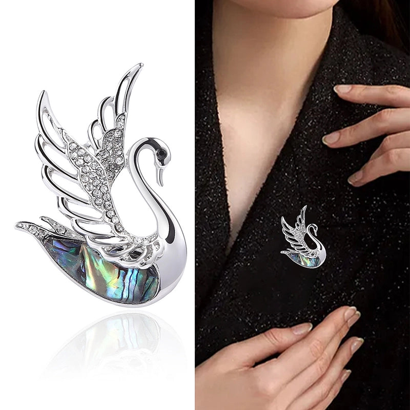 Casual Elegant Lady Pin Swan Alloy Shell Plating Women's Brooches