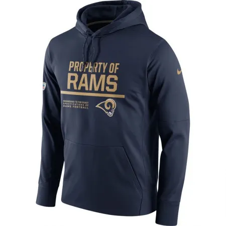 Men's Los Angeles Rams  Navy Circuit Property Of Performance Pullover Hoodie