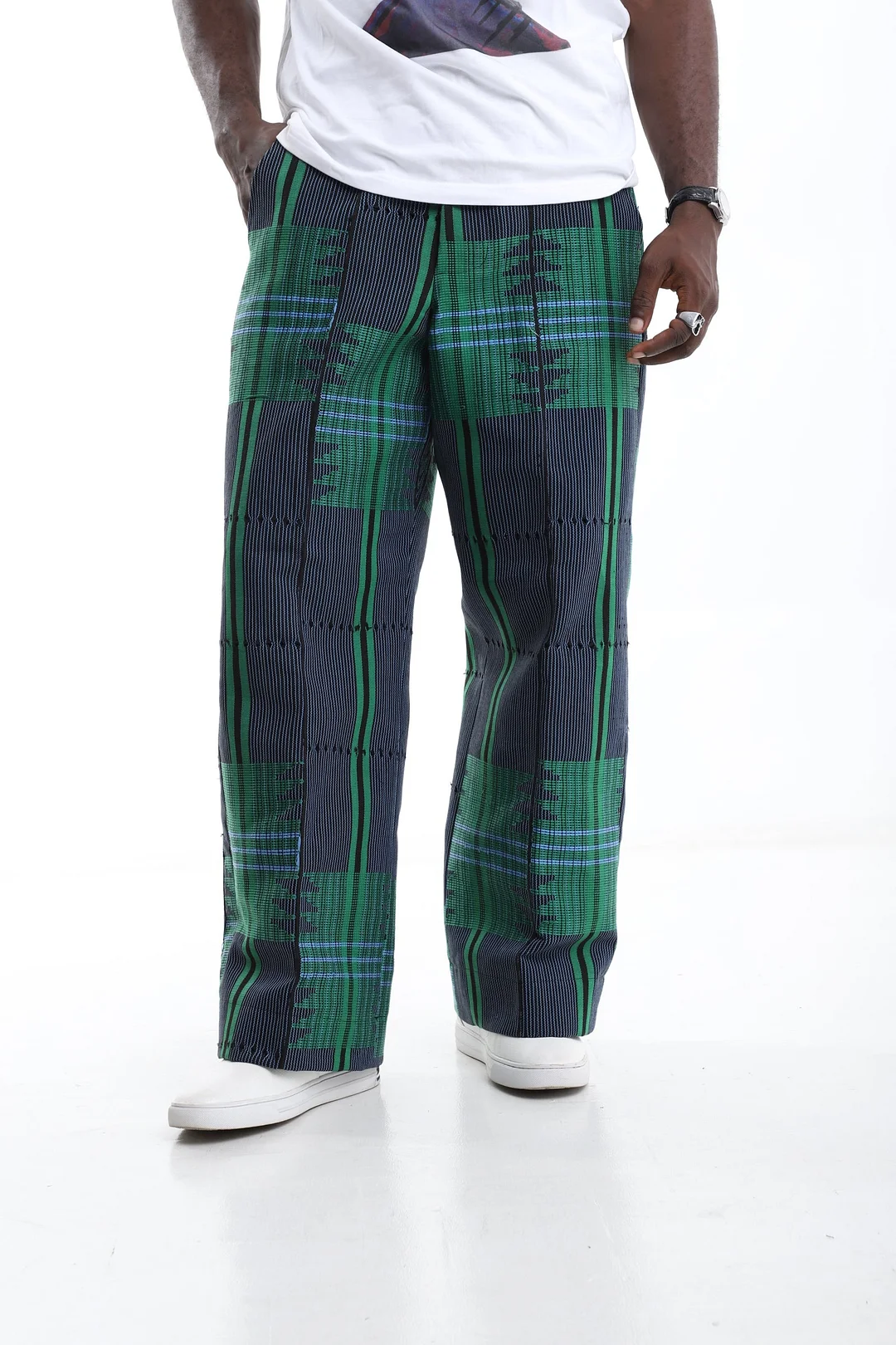 Verde Grid Aso-Oke Trouse-INSPIREUSE