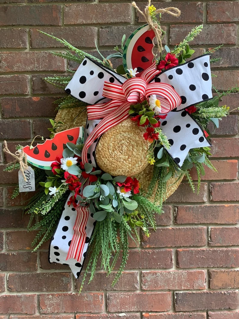 Watermelon Summer Straw Hat Decor
