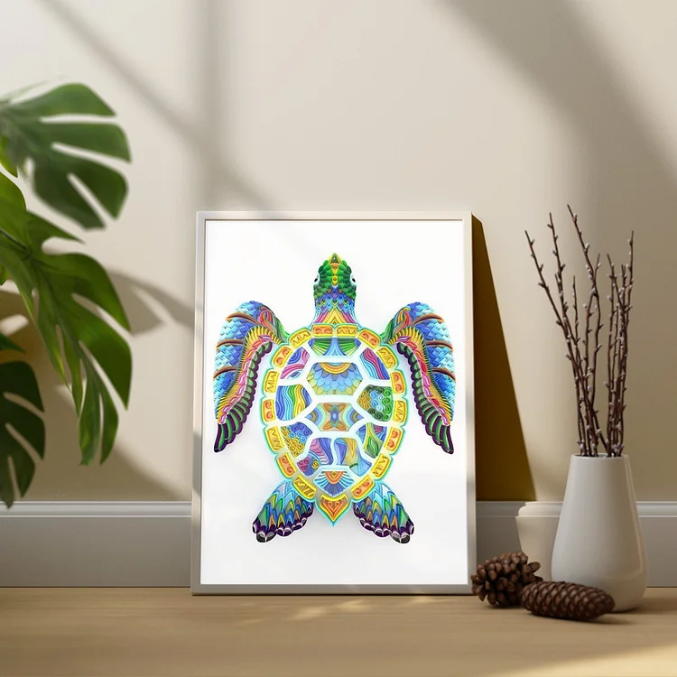 Paper Filigree painting Kit-Sea turtle