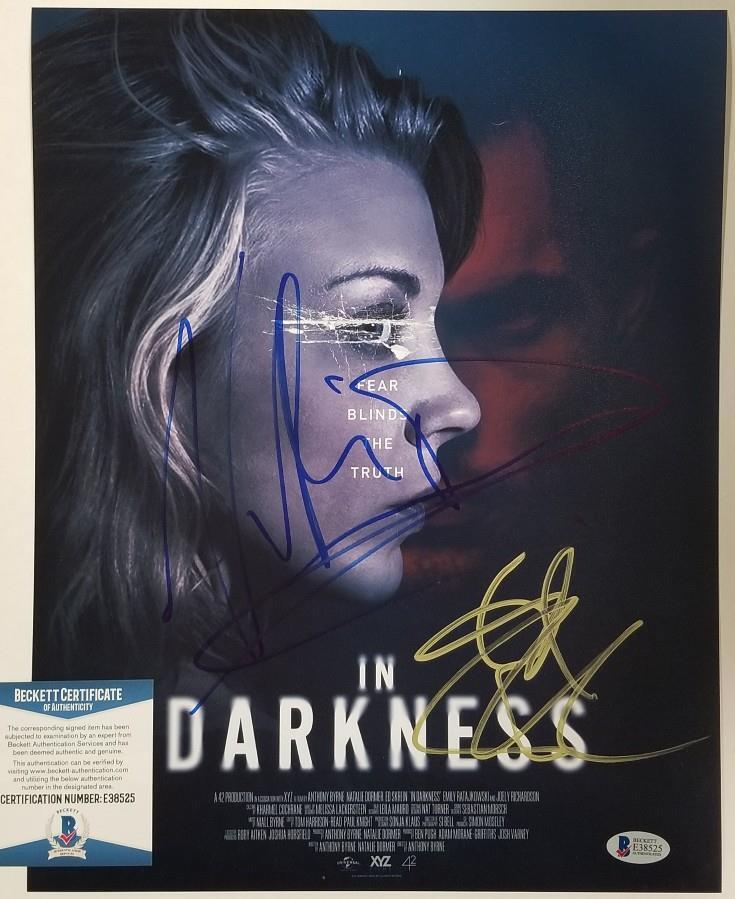 NATALIE DORMER & ED SKREIN Signed IN DARKNESS 11x14 Photo Poster painting A ~ BAS Beckett COA