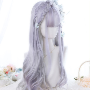 Lolita Bleach Purple Large Waves Long Curly Hair SS0470