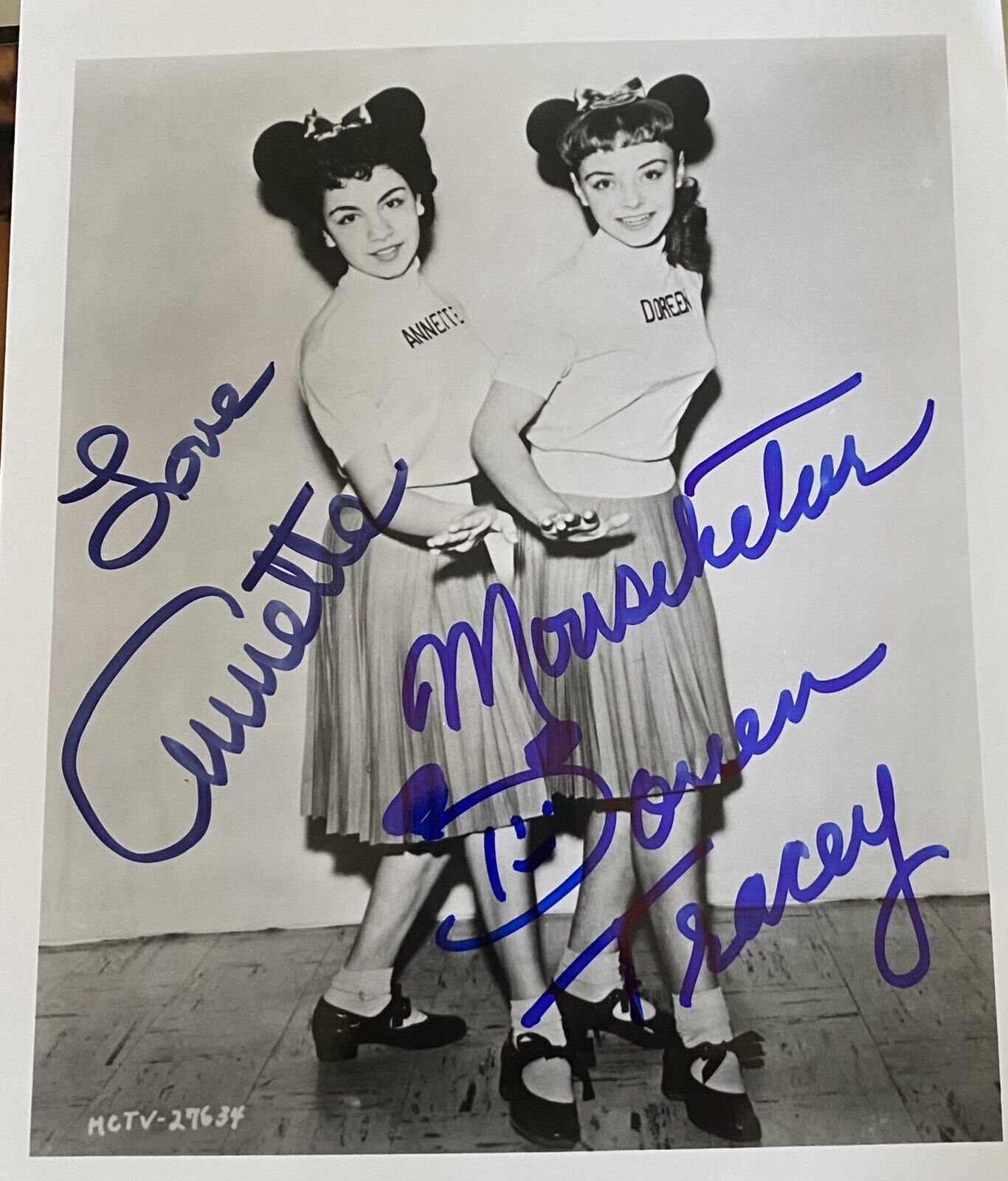 Annette Funicello & Doreen Tracey Signed Autographed 8x10 Photo Poster painting Mickey Mouse