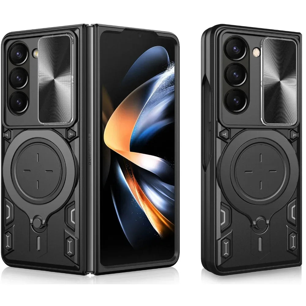 Magnetic Armor Case with Stand & Slide Camera Protection