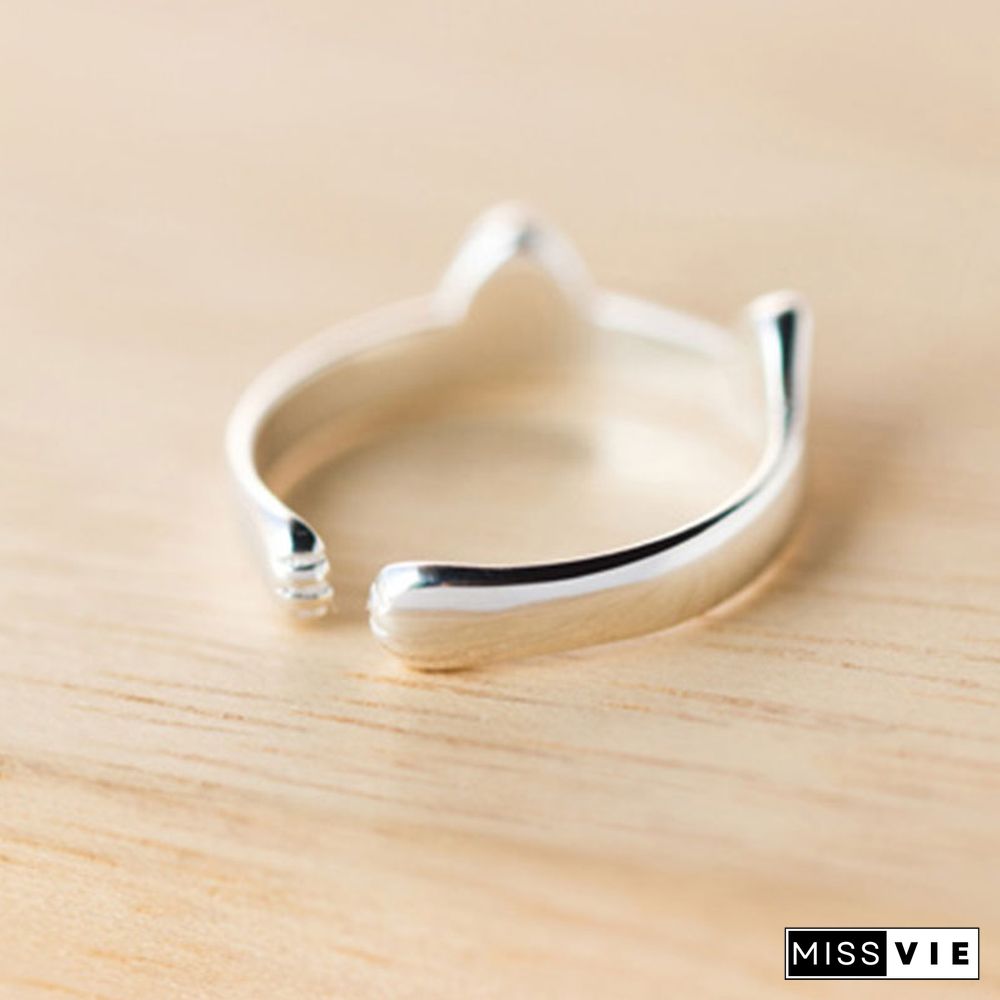 Cat Ear 925 Sterling Silver Ring